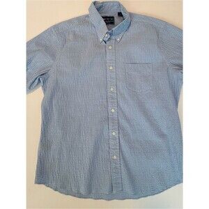 Charleston Threads Light Blue Seersucker Button-Down Shirt-XL